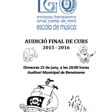 Audició de fi de curs 2015/2016