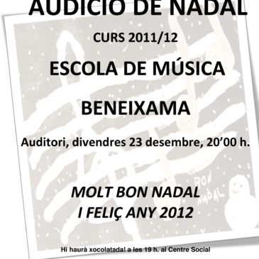 Audició de Nadal dels alumnes de l’Escola de Música.