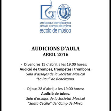 Audicions d’aula 2016